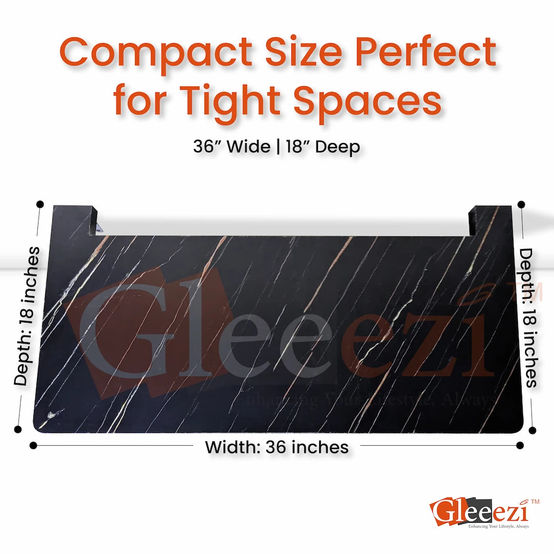 Gleeezi Foldable wall-mounted ironing table with dimensions (size) labeled on a white background