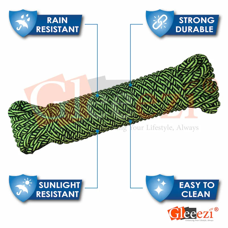 Clothesline string with Gleeezi branding and durability featureson